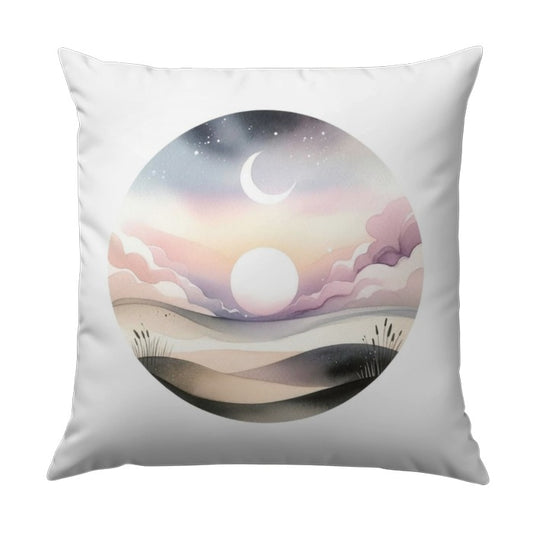 Watercolor Moon Pillow, Landscape Pillow, Celestial Decor Pillow, Decorative Throw Pillow, Modern Home Decor Accent Pillow - Tawshia