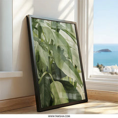 Tropical Green Leaves Wall Art, Botanical Print, Houseplant Decor, Nature Art Print, Modern Home Decor, Lush Foliage Wall Hanging - Tawshia