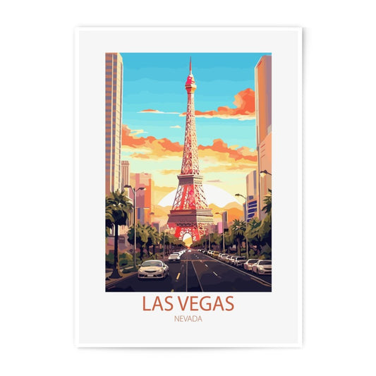 Las Vegas Photographic Print, Eiffel Tower Wall Art, Nevada Travel Poster, Cityscape Photography, Modern Home Decor, Souvenir Gift - Tawshia