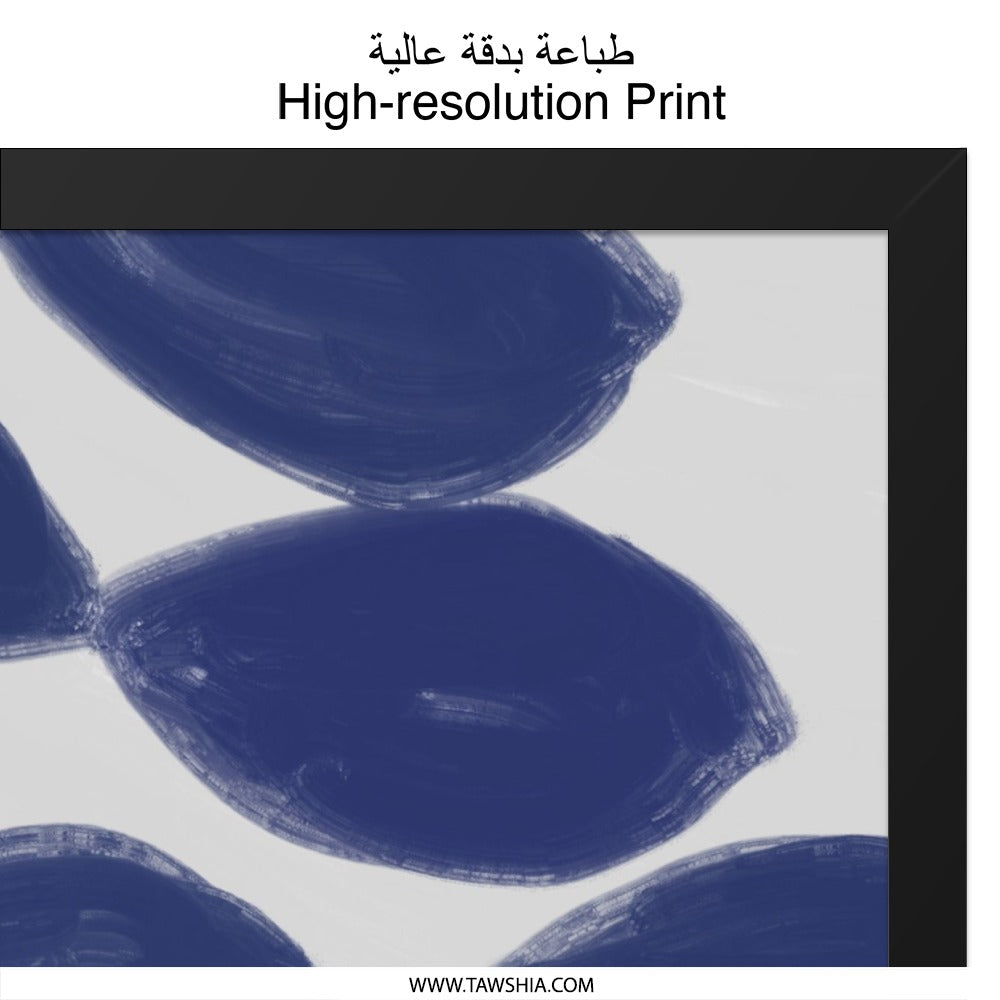 Abstract Blue Shapes Wall Art, Minimalist Art Print, Modern Home Decor, Contemporary Art, Stylish Wall Decor, Unique Artwork - Tawshia