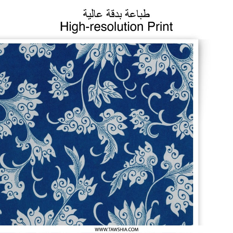 Blue Floral Art, Photographic Print, Flower Wall Art, Botanical Home Decor, Floral Print, Asian Inspired Art, Indigo Decor, Elegant Print - Tawshia