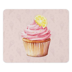 Cupcake Mouse Pad, Pink Frosting, Lemon Slice, Cute Desk Decor, Office Gift, Computer Accessory, Sweet Treat Mousepad, Foodie Gift - Tawshia