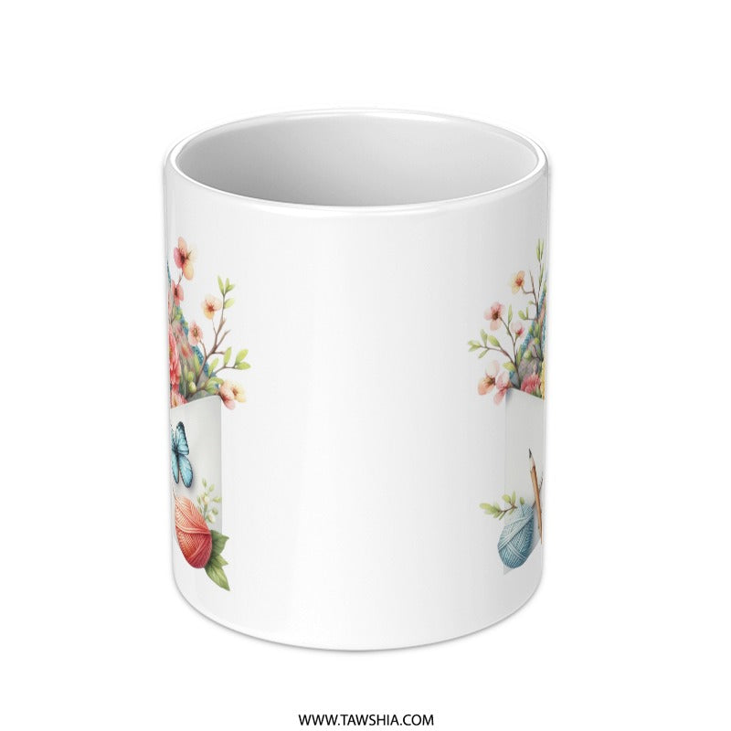 Floral Mail Mug, Butterfly Mug, Yarn Ball Mug, Flower Mug, Floral Envelope Mug, Cute Mug, Coffee Mug, Tea Mug, Gift Mug, Unique Mugs - Tawshia
