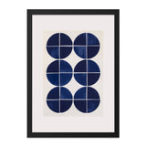 Navy Circles Wall Art, Geometric Print, Minimalist Decor, Modern Art, Wall Decor, Framed Art, Home Decor, Abstract Art, Circle Design - Tawshia