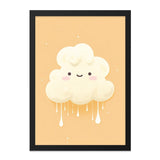 Cute Cloud Wall Art, Kawaii Print, Cream Cloud Art, Smiling Cloud Decor, Nursery Art, Kids Room Art, Dreamy Decor - Tawshia