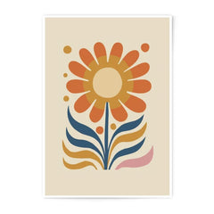 Retro Flower Photographic Print, Floral Art Print, 70s Inspired Wall Decor, Botanical Print, Groovy Home Decor, Flower Power - Tawshia