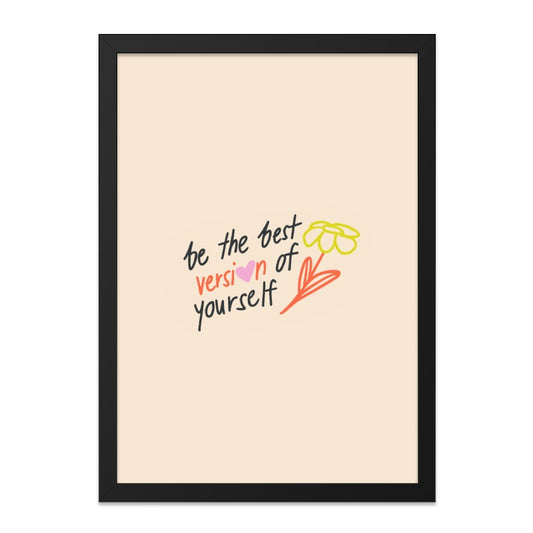 Be the Best Version Wall Art, Motivational Decor, Inspiring Flower Print, Positive Affirmation, Dorm Room Art, Colorful Artwork - Tawshia