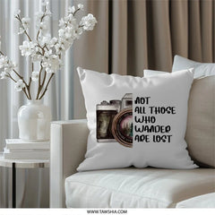Wanderlust Camera Pillow, Inspirational Quote, Travel Pillow, Photography Lover Gift, Wanderer Decor, Home Decor, Decorative Pillow - Tawshia