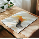 Abstract Ink Photographic Print, Modern Wall Art Decor, Fluid Art Photo Print, Orange and Black Abstract Painting Print, Home Decor Artwork - Tawshia