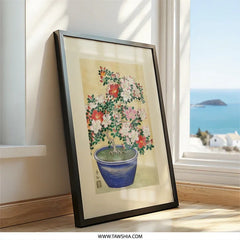 Azalea Bonsai Wall Art, Floral Tree Print, Japanese Art, Botanical Illustration, Home Decor, Asian Inspired Artwork - Tawshia