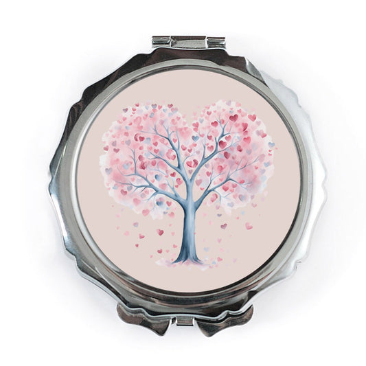 Heart Tree Pocket Mirror, Valentines Gift, Love Tree Makeup Mirror, Anniversary Gift, Cute Travel Mirror, Gift for Her, Stocking Stuffer - Tawshia