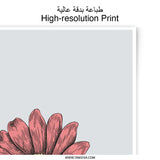 Pink Flower Photographic Prints, Floral Wall Decor, Botanical Art, Flower Drawing, Home Decor, Gift Idea - Tawshia