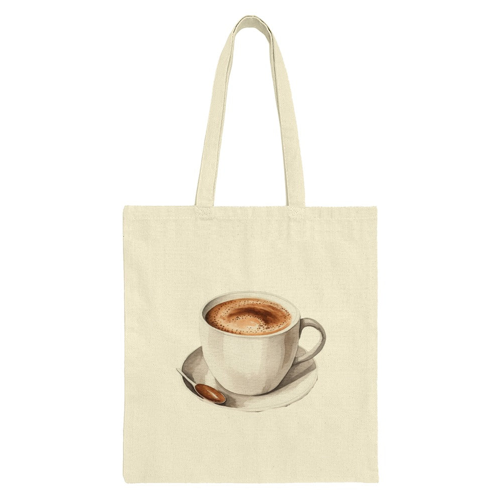 Coffee Cup Tote Bag, Watercolor Design, Cafe Lover Gift, Trendy Tote, Everyday Bag, Unique Gift Idea, Stylish Tote Bag - Tawshia