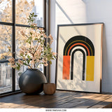Abstract Arch Wall Art, Mid Century Modern Print, Geometric Wall Decor, Minimalist Art Poster, Contemporary Home Decor Artwork - Tawshia