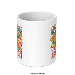 Colorful Flowers Design White Ceramic Mug product