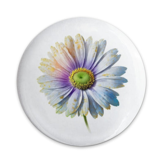 Daisy Pinback Button, Floral Pin, Colorful Flower Button, Botanical Badge, Gift for Her, Cute Button, Flower Lover Gift, Unique Pinback - Tawshia