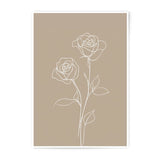 Rose Line Art Photographic Print, Minimalist Floral, Beige Wall Decor, Modern Art, Simple Botanical Print, Bedroom Decor, Home Art Print - Tawshia