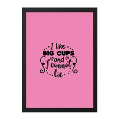 Funny Big Cups Wall Art, Sarcastic Home Decor, I Cannot Lie Print, Quote Poster, Trendy Wall Hanging, Unique Gift Idea - Tawshia