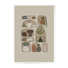 Shelves Photographic Print, Pottery Art Print, Home Decor Art, Neutral Wall Art, Minimalist Art, Modern Art Print, Living Room Art - Tawshia