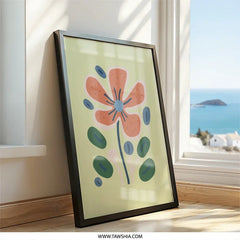 Abstract Floral Wall Art, Modern Flower Print, Botanical Illustration, Minimalist Art, Home Decor, Framed Art Print - Tawshia