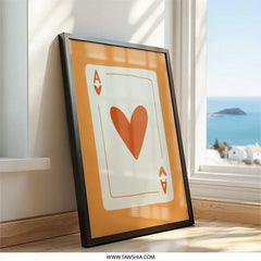Ace of Hearts Wall Art, Playing Card Print, Minimalist Decor, Modern Art Print, Living Room Art, Gallery Wall, Gambler Gift - Tawshia
