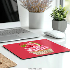 Cupcake Mouse Pad, Strawberry and Watermelon Art, Cute Desk Accessory, Food Lover Gift, Unique Office Decor, Fun Computer Accessory - Tawshia
