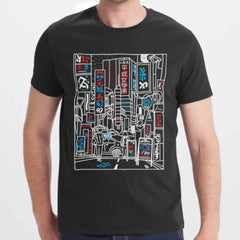 Neon Cityscape Design Graphic Tee product