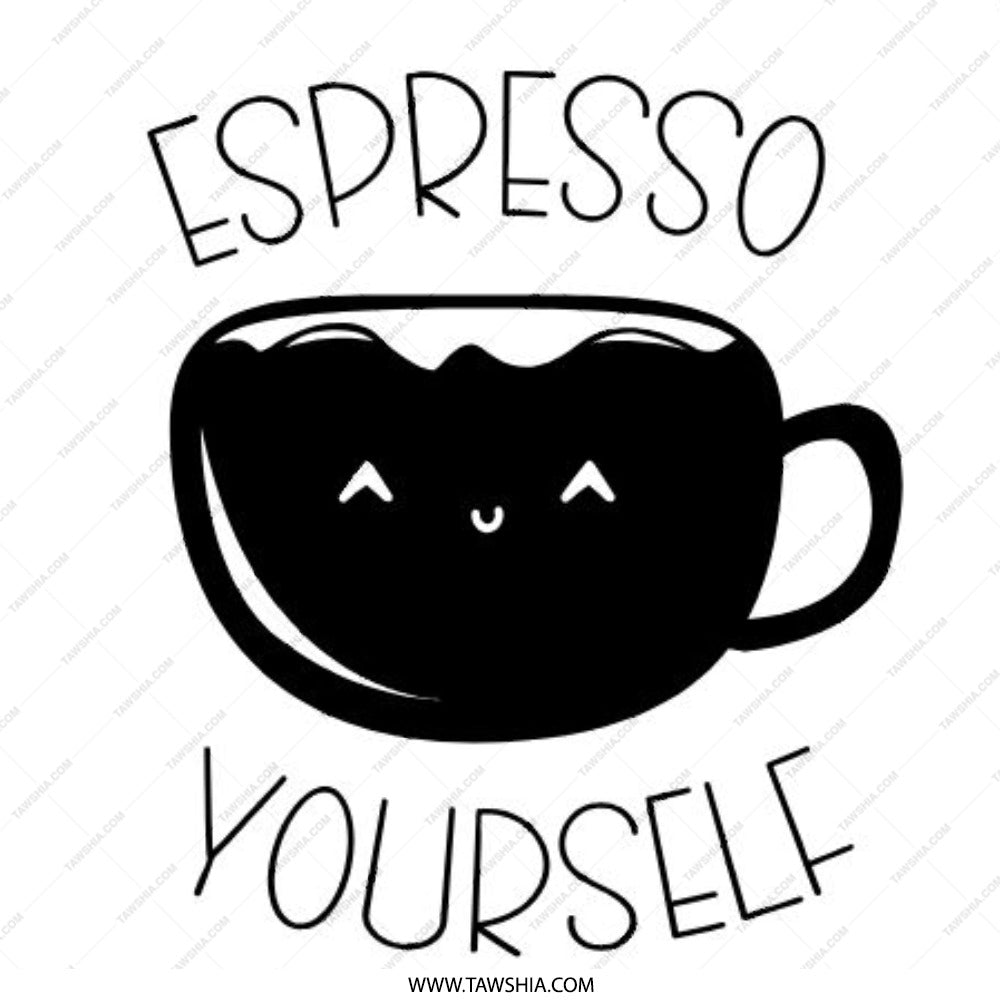 Espresso Yourself Pinback Button, Cute Coffee Lover Gift, Funny Coffee Quote Badge, Sarcastic Coffee Pin, Coffee Pun Accessory - Tawshia