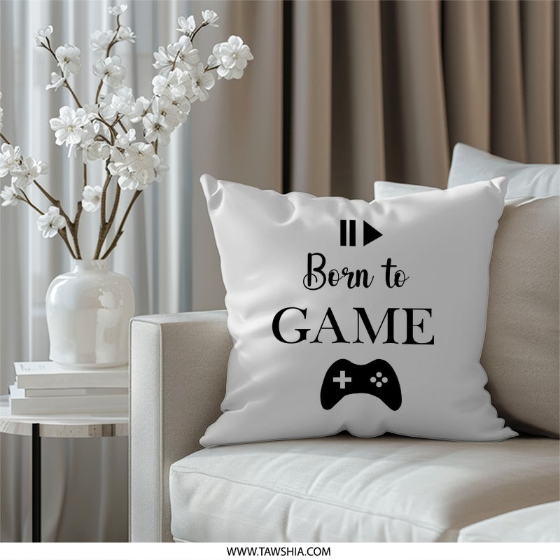 Born to Game Pillow, Gaming Pillow, Gamer Gift, Game Controller Pillow, Video Game Decor, Gamer Room Decor, Novelty Pillow, Gift Idea - Tawshia