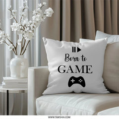 Born to Game Pillow, Gaming Pillow, Gamer Gift, Game Controller Pillow, Video Game Decor, Gamer Room Decor, Novelty Pillow, Gift Idea - Tawshia