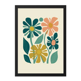 Retro Floral Wall Art, 70s Inspired Print, Flower Power Decor, Mid Century Modern Wall Decor, Botanical Art Print - Tawshia