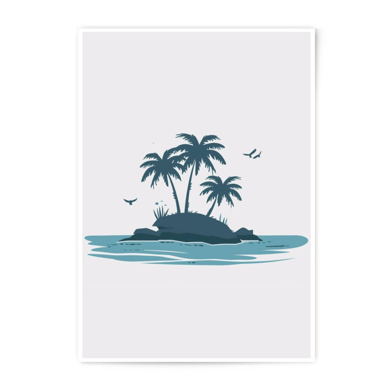 Tropical Island Photographic Print, Palm Tree Art, Island Decor, Beach House Art, Coastal Wall Art, Summer Print - Tawshia