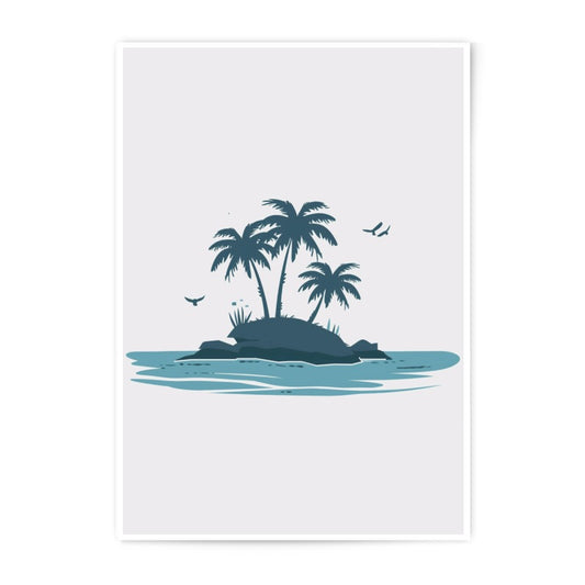 Tropical Island Photographic Print, Palm Tree Art, Island Decor, Beach House Art, Coastal Wall Art, Summer Print - Tawshia