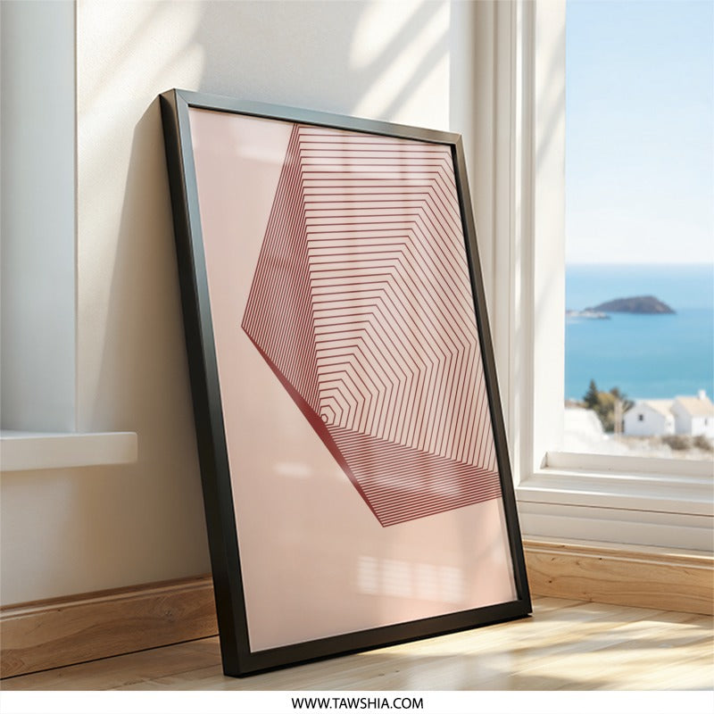 Geometric Wall Art, Abstract Lines Print, Minimalist Artwork, Modern Home Decor, Unique Design, Contemporary Art Print, Wall Decor - Tawshia