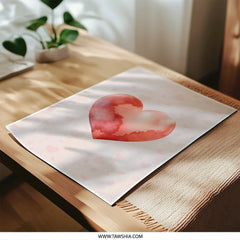 Watercolor Heart Art, Love Photographic Print, Romantic Home Decor, Valentines Day Gift, Anniversary Gift, Sweet Art - Tawshia