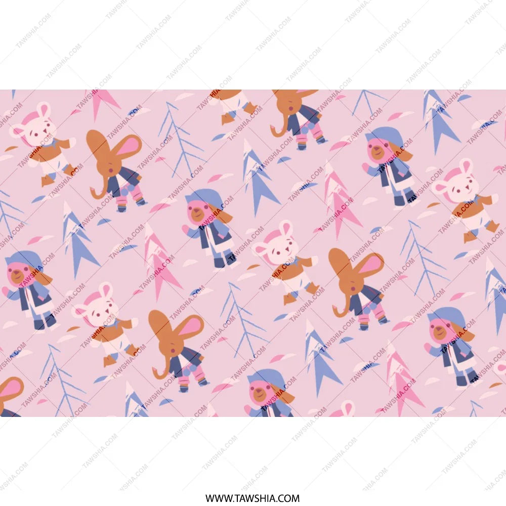 Cute Cartoon Characters Winter Pattern product