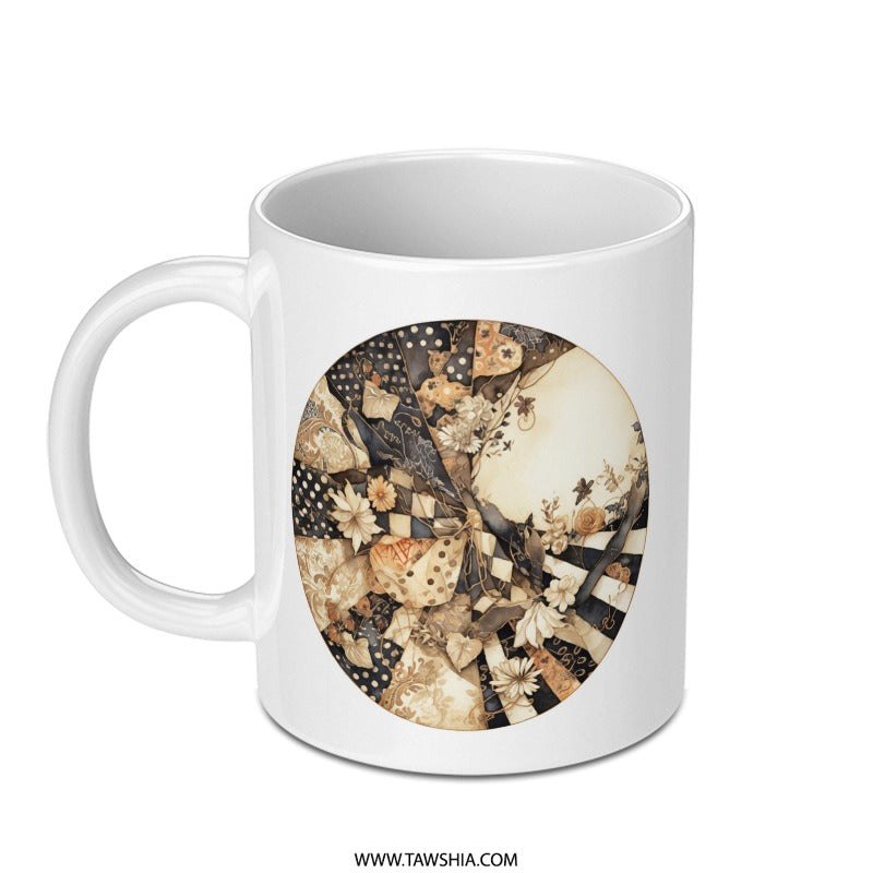 Floral Butterfly Mug, Vintage Insect Art Mug, Beautiful Botanical Mug, Unique Coffee Mug, Gift Idea (120) - Tawshia