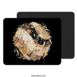 Floral Patchwork Mouse Pad, Aesthetic Desk Decor, Bird and Flower Art, Office Accessories, Unique Computer Mat, Elegant Mousepad Gift - Tawshia