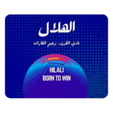 Hilali MousePad, Born to Win, Soccer Fan Gift, Blue Dot Pattern, Arabic Text, Soccer Ball Design, Unique Desk Accessory, Computer Gift - Tawshia