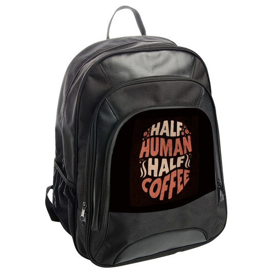 Half Human Half Coffee Backpack, Funny Coffee Lover Backpack, Coffee Addict Gift, Unique Design Backpack, Everyday Backpack - Tawshia