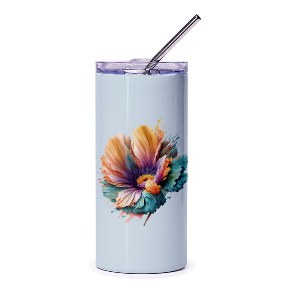 Floral Tumbler, Colorful Flower Tumbler, Artistic Tumbler, Unique Tumbler, Flower Design, Gift for Her, Trending Tumbler, Travel Mug - Tawshia