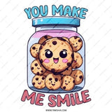 You Make Me Smile Pinback Button, Cute Cookie Jar, Kawaii Style Button, Positive Affirmation, Gift for Friend, Unique Badge, Button - Tawshia