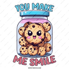 You Make Me Smile Pinback Button, Cute Cookie Jar, Kawaii Style Button, Positive Affirmation, Gift for Friend, Unique Badge, Button - Tawshia