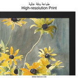 Black Eyed Susans Wall Art, Floral Watercolor Art, Yellow Flowers Print, Botanical Illustration, Fine Art Prints - Tawshia