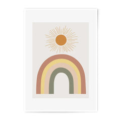 Boho Rainbow Photographic Print, Sun Art Print, Neutral Tone Wall Art, Kids Room Decor, Playroom Wall Decor, Minimalist Home Decor - Tawshia