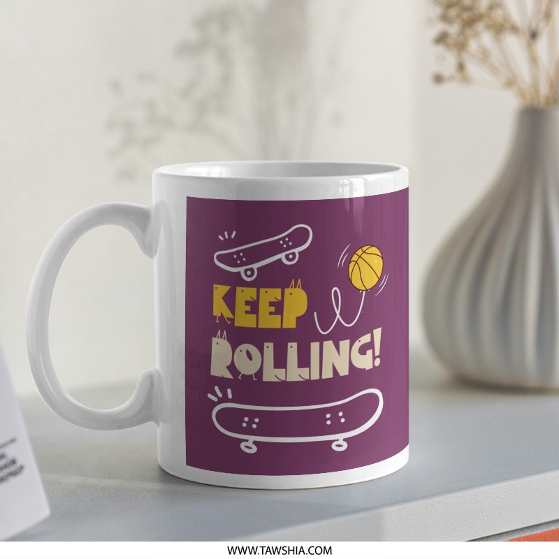 Keep Rolling Skateboard Mug product