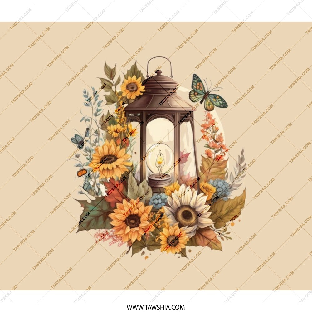 Lantern Backpack, Sunflower Backpack, Butterfly Backpack, Cute Backpack, Floral Backpack, Nature Backpack, Unique Backpack, Gift for Her - Tawshia