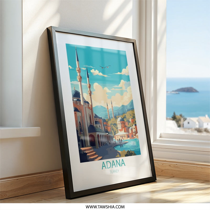 Adana Turkey Wall Art, Travel Poster, Cityscape Print, Minimalist Art, Home Decor, Souvenir Gift, Fine Art Print - Tawshia