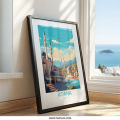 Adana Turkey Wall Art, Travel Poster, Cityscape Print, Minimalist Art, Home Decor, Souvenir Gift, Fine Art Print - Tawshia