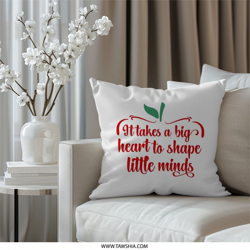 Teacher Appreciation Pillow, Big Heart Little Minds, Thank You Teacher Gift, End of Year Gift, Teacher Retirement Pillow - Tawshia